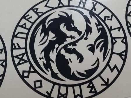 Viking Rune Dragons Amulet | Die Cut Vinyl Sticker Decal Online Sale