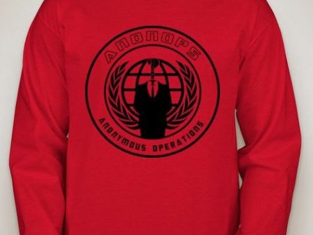 Anonymous Anonops Crest Long Sleeve T-shirt For Sale