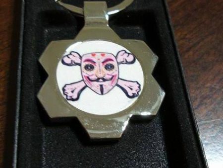 Anonymous Pink Day Of The Dead Keychain Hot on Sale