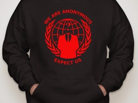 Anonymous Crest Expect Us Red Art Hoodie Hot on Sale