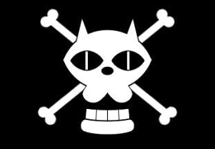 One Piece Black Cat Jolly Roger | Die Cut Vinyl Sticker Decal | Blasted Rat Supply