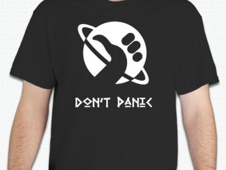 Towel Day Dont Panic Hitchhiker Logo T-shirt  | Blasted Rat Hot on Sale