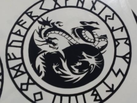 Viking Rune Dragons Variation3 Amulet | Die Cut Vinyl Sticker Decal on Sale