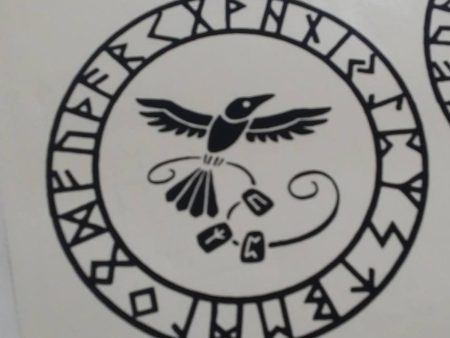 Viking Rune Crow Amulet | Die Cut Vinyl Sticker Decal Hot on Sale