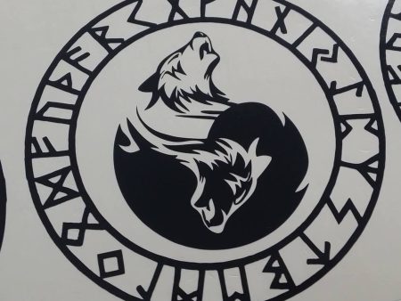 Viking Rune Wolves Amulet | Die Cut Vinyl Sticker Decal Hot on Sale