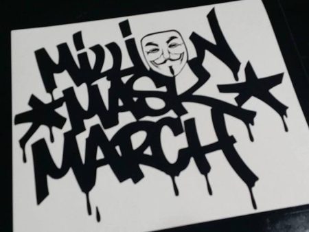 Anonymous Million Mask March Graffiti | Die Cut Vinyl Sticker Decal Online Sale