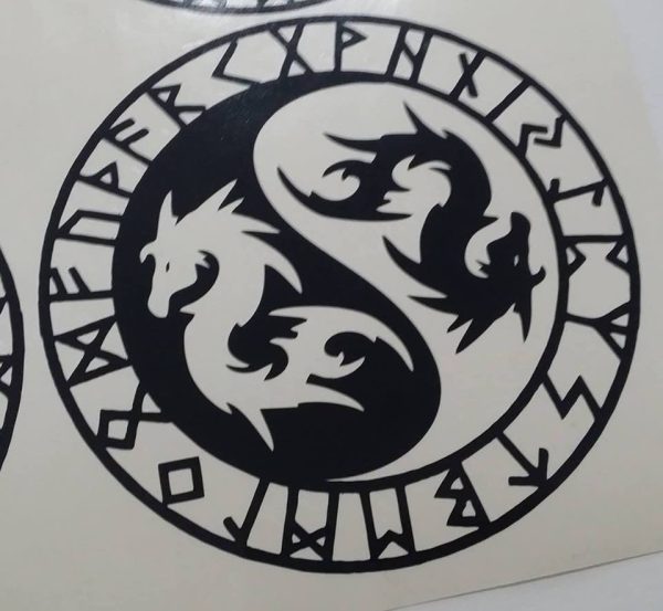 Viking Rune Dragons Variation Amulet | Die Cut Vinyl Sticker Decal Fashion