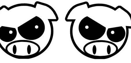 Angry Pig Head JDM Racing | Die Cut Vinyl Sticker Decal | Blasted Rat For Sale