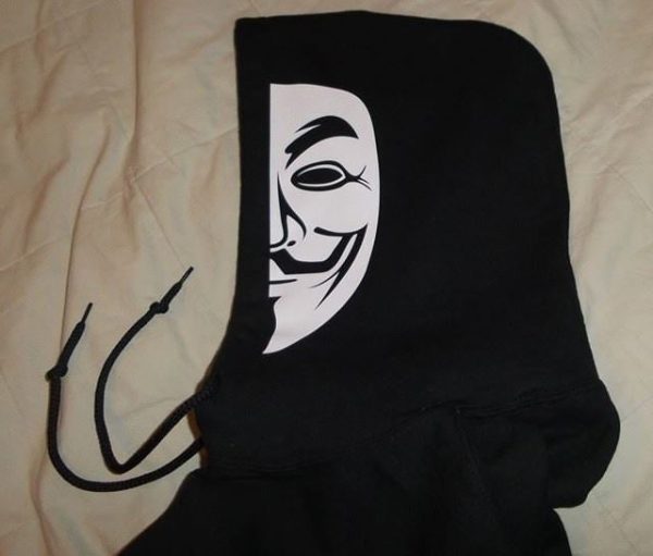 Anonymous Mask with Crest Hoodie Fashion