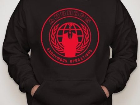 Anonymous Anonops Crest Red Art Hoodie Discount