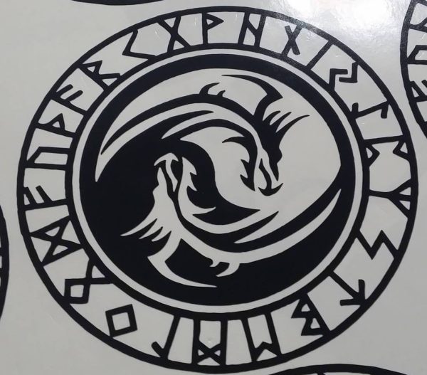 Viking Rune Dragons Variation2 Amulet | Die Cut Vinyl Sticker Decal Hot on Sale