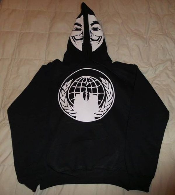 Anonymous Mask with Crest Hoodie Fashion