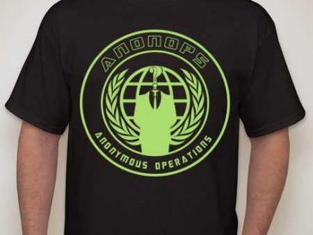 Anonymous Anonops Crest Neon Green Art T-shirt Fashion