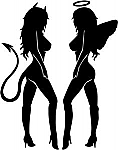 Angel Devil Women JDM Racing | Die Cut Vinyl Sticker Decal For Discount