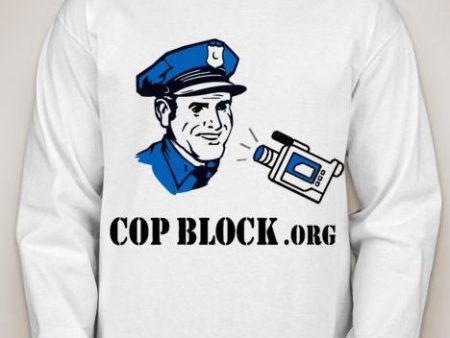 CopBlock Blue Cop Camera URL Long Sleeve T-shirt Discount