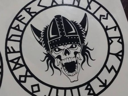 Viking Rune Warrior Skull Amulet | Die Cut Vinyl Sticker Decal Sale