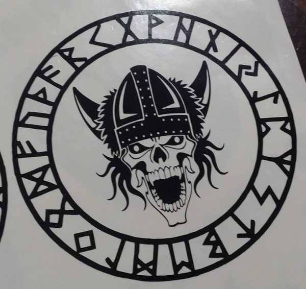 Viking Rune Warrior Skull Amulet | Die Cut Vinyl Sticker Decal Sale