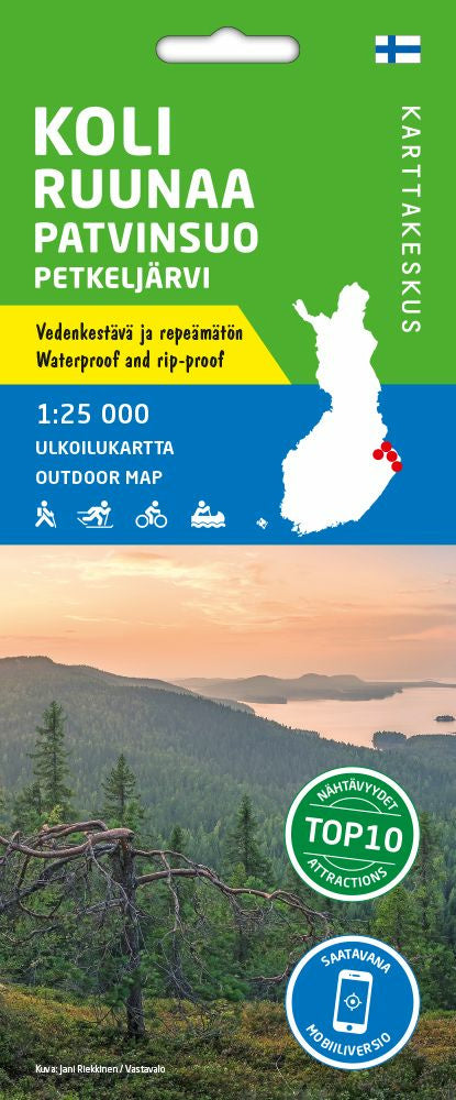 Koli-Ruunaa-Patvinsuo-Petkeljärvi ulkoilukartta, 1:25 000 Cheap